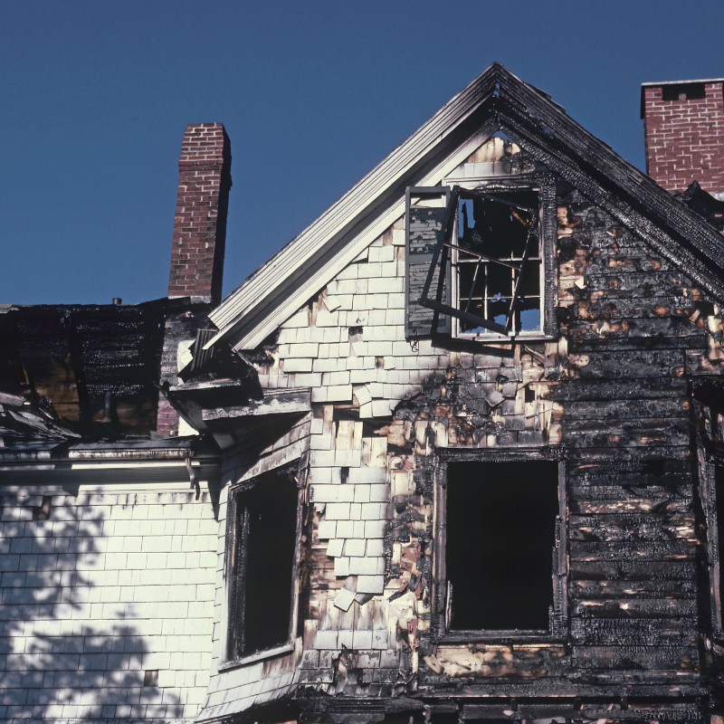Residential Fire Damage Of A Home